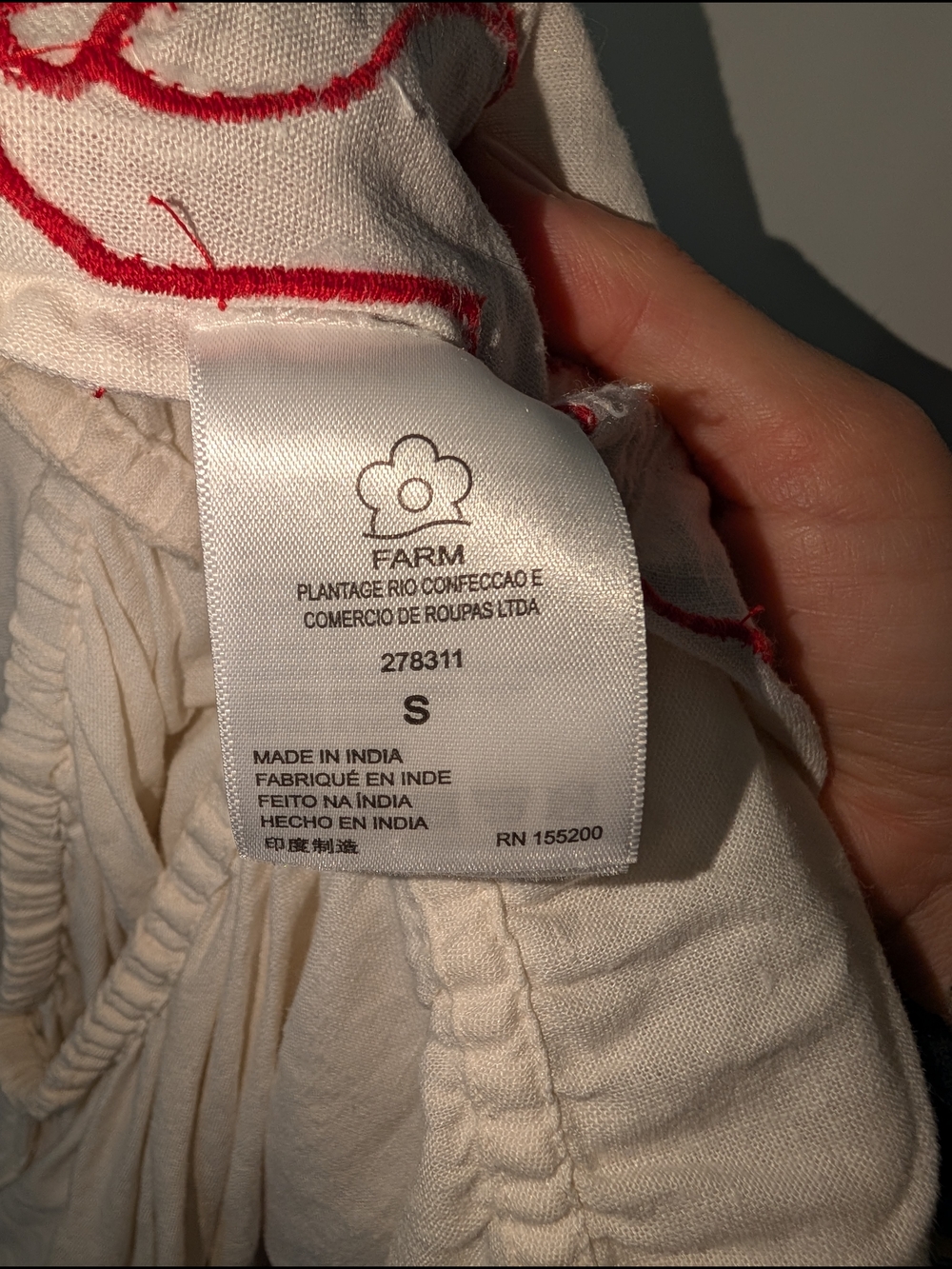 FARM Rio White Romper with Red Embroidered Trim - Picture 6 of 7